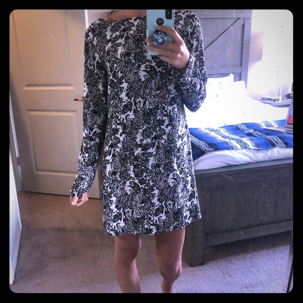 Black and white mini dress